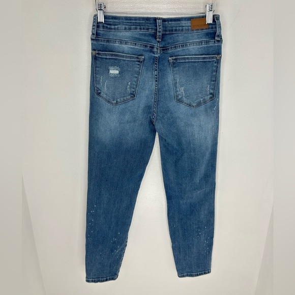 Judy Blue Relaxed Fit Jeans Size 3/27 Blue‎ Denim Mid Rise Distressed Splatter - Picture 7 of 16